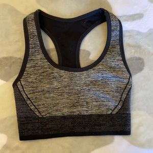 Black and Gray All In Motion Sports Bra.